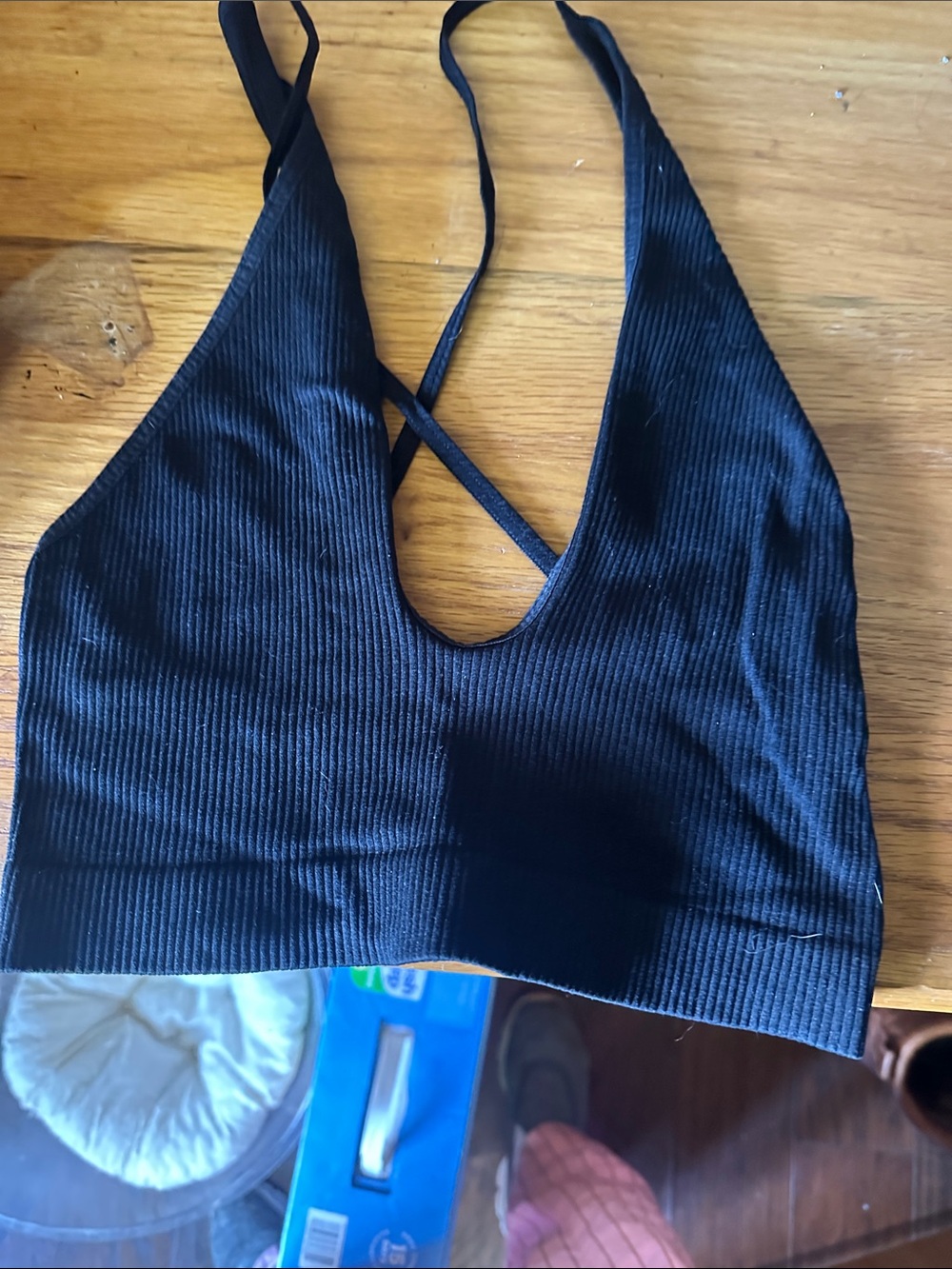 Free People Ribbed Cream Halter Bralette - Picture 2 of 4